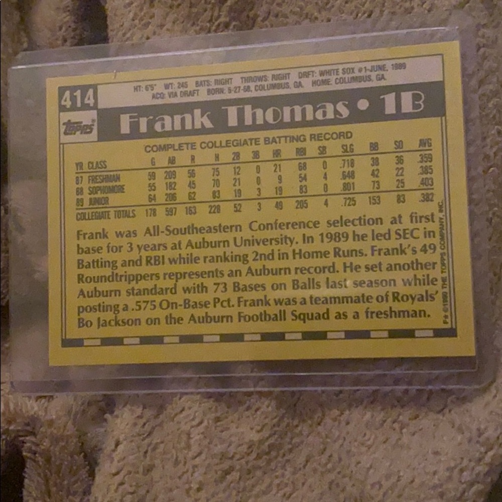 MINT 1990 Topps Frank Thomas ROOKIE Card HOF - Picture 3 of 4